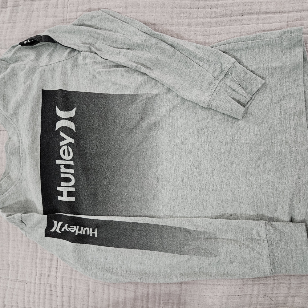 Hurley Long Sleeve Green and Gray Tee